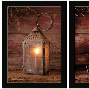 HomeRoots Set of Two Innkeepers Lantern Framed Prints - Modern Black Wall Art for Home & Office Decor 407214