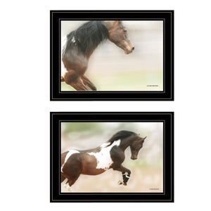 HomeRoots Set of Two A Wild Kookie 2 Black Framed Horse Prints – Rustic Wall Art for Home Décor Update 407235
