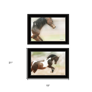 HomeRoots Set of Two A Wild Kookie 2 Black Framed Horse Prints – Rustic Wall Art for Home Décor Update 407235