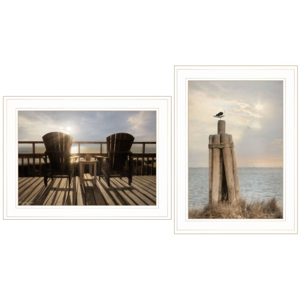HomeRoots Set of Two Coastal Charm Framed Prints - Vibrant Wall Art for Effortless Home Décor Update 407239