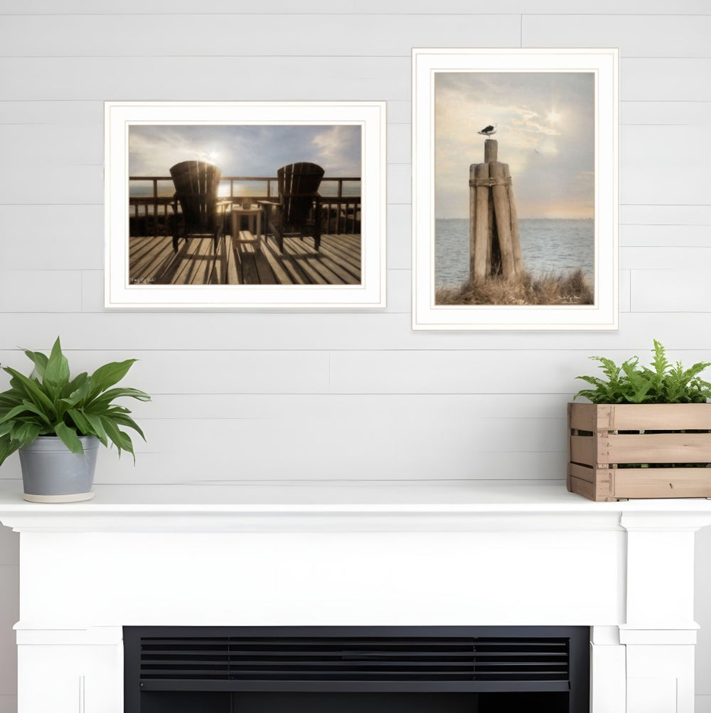 HomeRoots Set of Two Coastal Charm Framed Prints - Vibrant Wall Art for Effortless Home Décor Update 407239