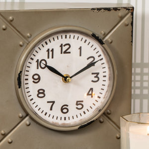 Cooper Classics Terminal Metal Wall Clock with Distressed Gunmetal Finish for Industrial Living Spaces 40723