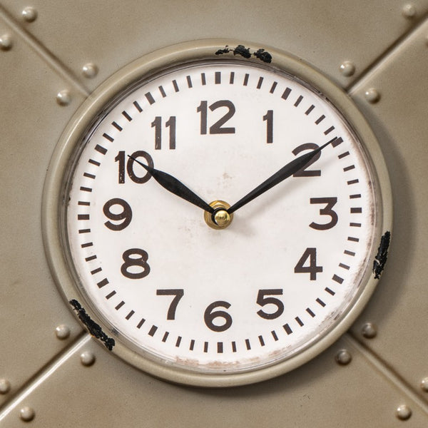 Cooper Classics Terminal Metal Wall Clock with Distressed Gunmetal Finish for Industrial Living Spaces 40723