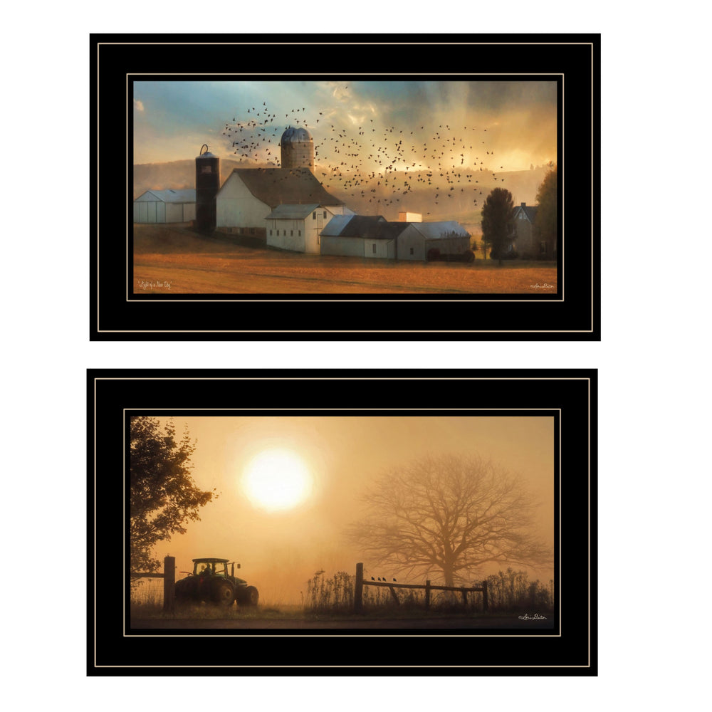 Homeroots Set Of Two Light Of A New Day 3 Black Framed Print Wall Art  Paper 407242