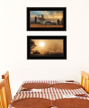 Homeroots Set Of Two Light Of A New Day 3 Black Framed Print Wall Art  Paper 407242