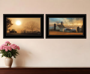 Homeroots Set Of Two Light Of A New Day 3 Black Framed Print Wall Art  Paper 407242