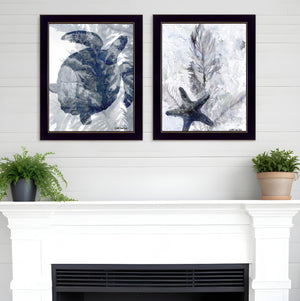Homeroots Set Of Two Ocean 3 Black Framed Print Wall Art  Paper 407264