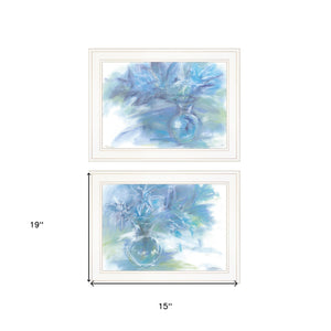 Homeroots Set Of Two Morning Glory 1 White Framed Print Wall Art  Paper 407268