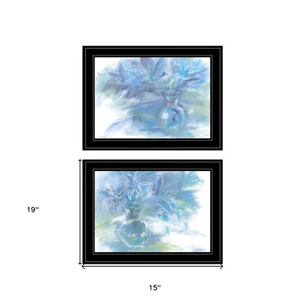 HomeRoots Set of Two Morning Glory Framed Prints - Botanical Wall Art for Modern Home Décor, Ready to Hang 407269