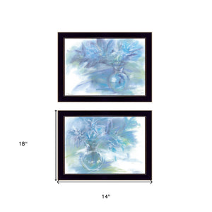 Homeroots Set Of Two Morning Glory 3 Black Framed Print Wall Art  Paper 407270