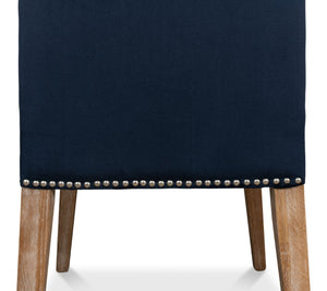 Sarreid Franklin Navy Blue Side Chair Set Of 2 - Stylish Ash Wood Frame With Elegant Whitewash Finish Blue  40727