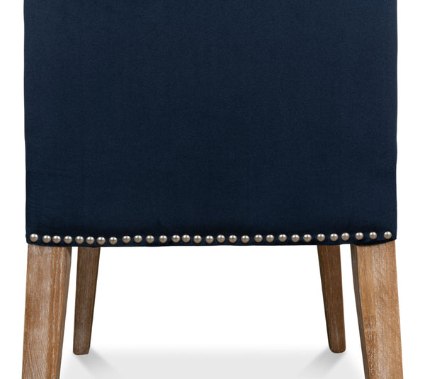 Sarreid Franklin Navy Blue Side Chair Set Of 2 - Stylish Ash Wood Frame With Elegant Whitewash Finish Blue  40727