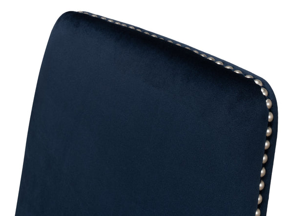 Sarreid Franklin Navy Blue Side Chair Set Of 2 - Stylish Ash Wood Frame With Elegant Whitewash Finish Blue  40727