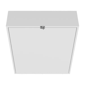 English Elm Folding Engineered Wood Table with 4 Shelves, White — Compact, Eco-Friendly Storage & Display Solution B097P262386