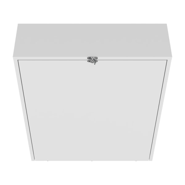 English Elm Folding Engineered Wood Table with 4 Shelves, White — Compact, Eco-Friendly Storage & Display Solution B097P262386