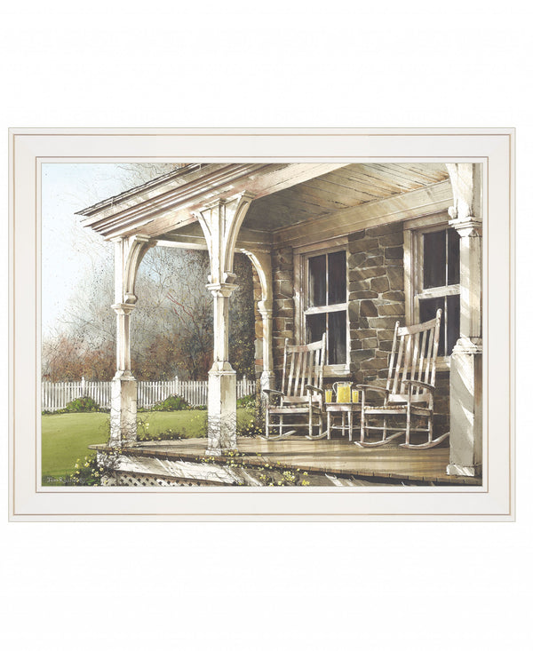 Homeroots Sunday Afternoon 1 White Framed Print Wall Art White Wood Print On Paper 407377