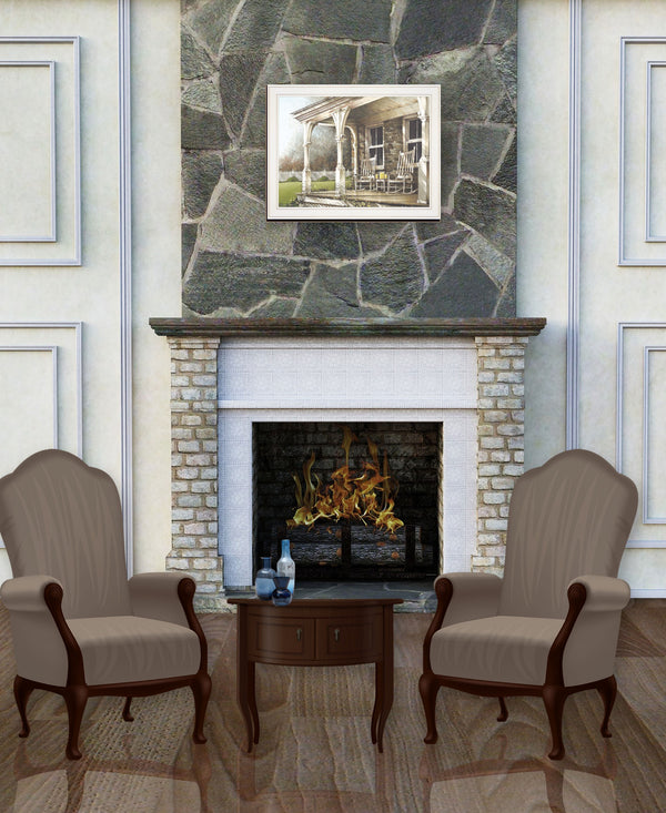 Homeroots Sunday Afternoon 1 White Framed Print Wall Art White Wood Print On Paper 407377