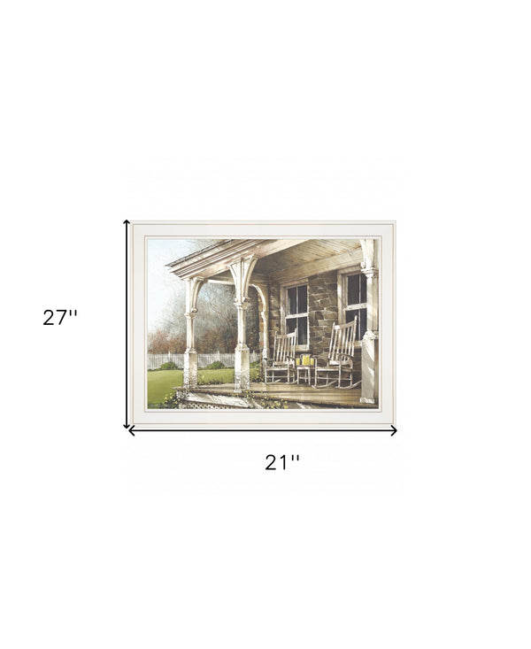 Homeroots Sunday Afternoon 1 White Framed Print Wall Art White Wood Print On Paper 407377