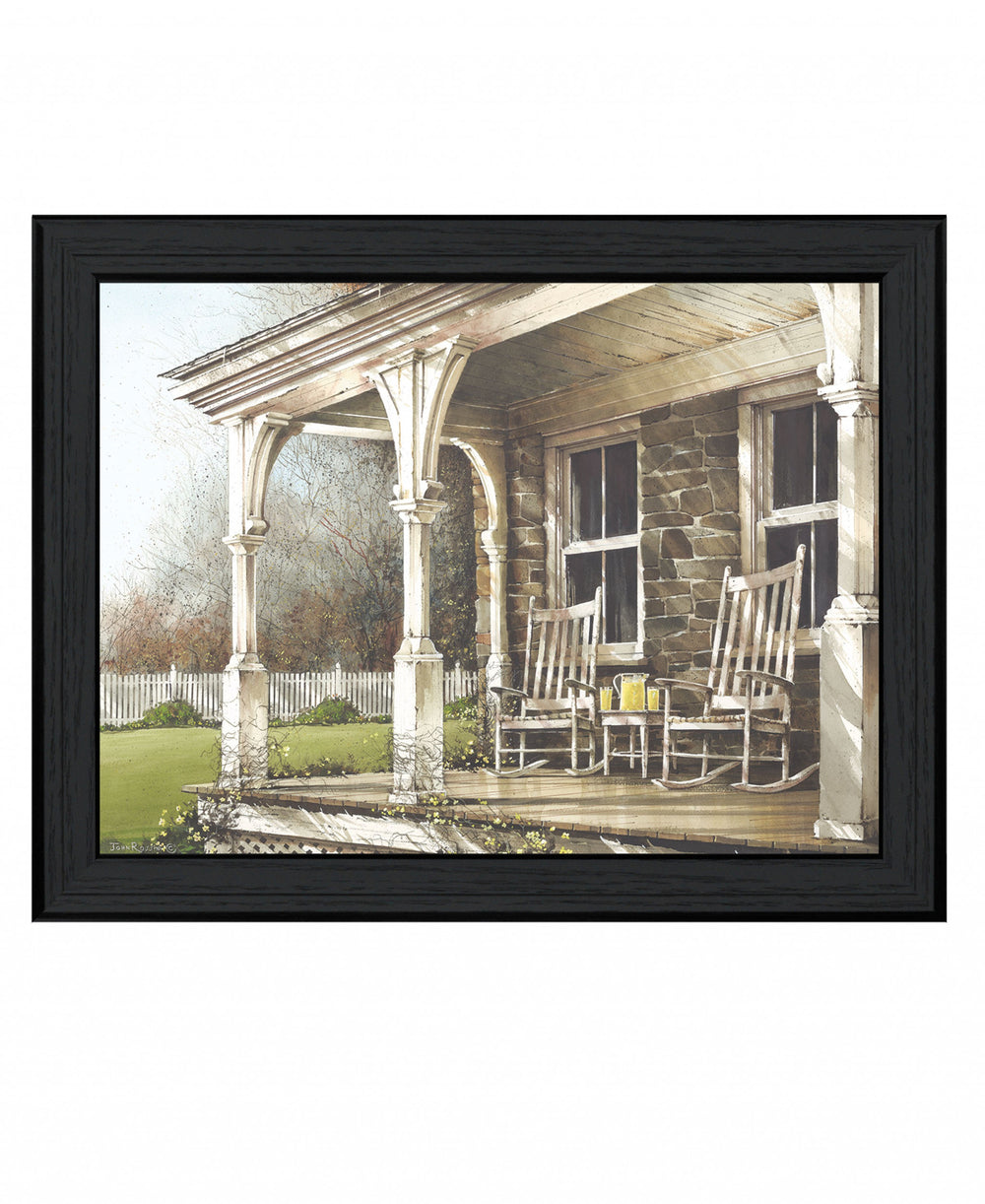 Homeroots Sunday Afternoon 2 Black Framed Print Wall Art  Wood Print On Paper 407378