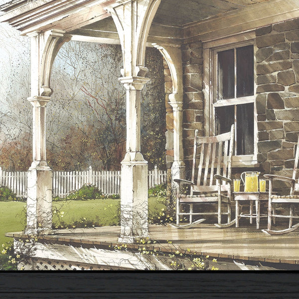 Homeroots Sunday Afternoon 2 Black Framed Print Wall Art  Wood Print On Paper 407378