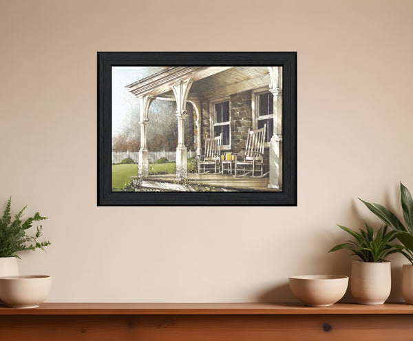 Homeroots Sunday Afternoon 2 Black Framed Print Wall Art  Wood Print On Paper 407378