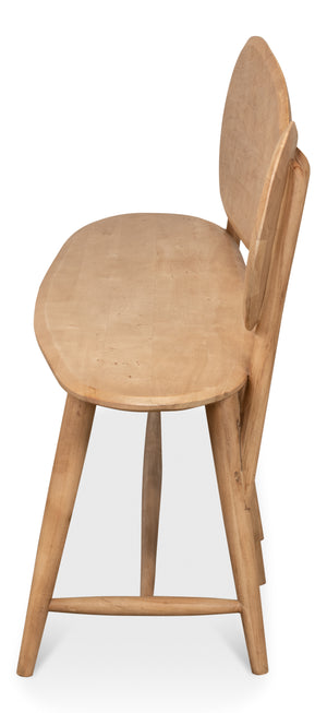 Sarreid Pebble Bench - Lionskin Natural Finish Acacia Wood Garden Seating For Stylish Outdoor Relaxation Tan  40737