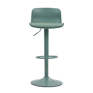 English Elm Bar Stools Set of 2 Adjustable Swivel Pu Leather Kitchen Island Seating with Back Mint Green W676P358684