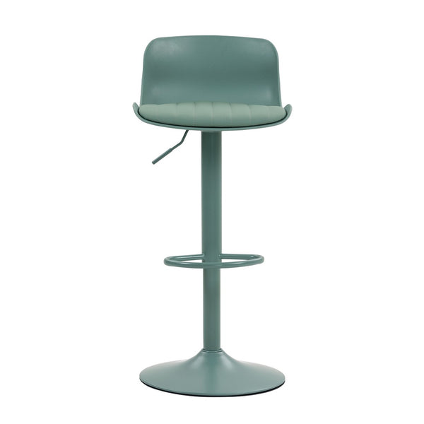 English Elm Bar Stools Set of 2 Adjustable Swivel Pu Leather Kitchen Island Seating with Back Mint Green W676P358684