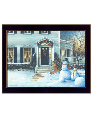 Homeroots December Lights 2 Black Framed Print Wall Art Black Wood Print On Paper 407400