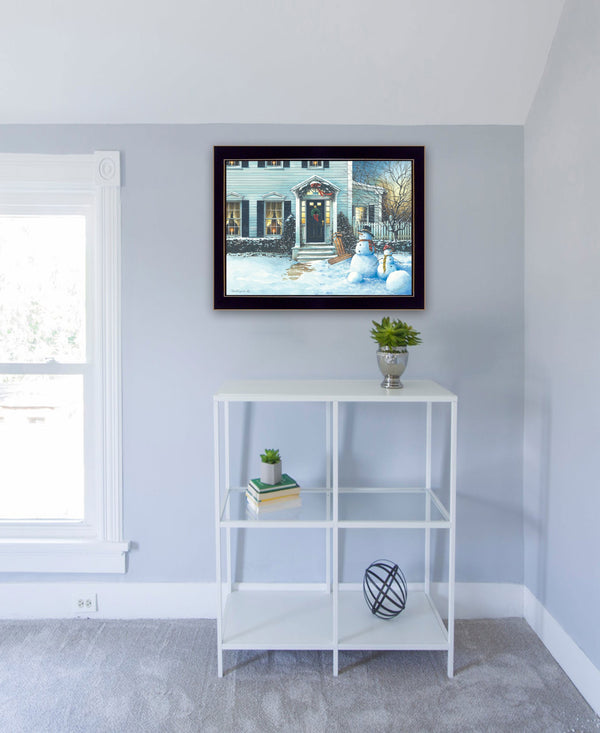 Homeroots December Lights 2 Black Framed Print Wall Art Black Wood Print On Paper 407400