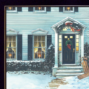 Homeroots December Lights 2 Black Framed Print Wall Art Black Wood Print On Paper 407400