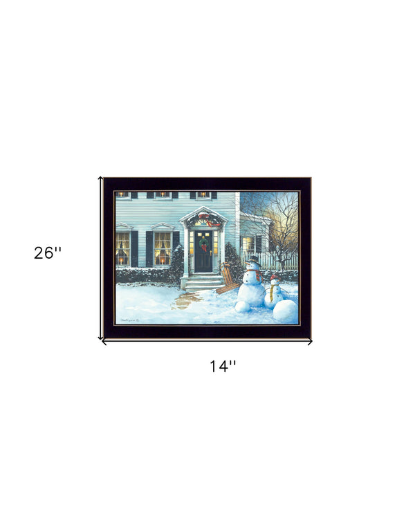 Homeroots December Lights 2 Black Framed Print Wall Art Black Wood Print On Paper 407400