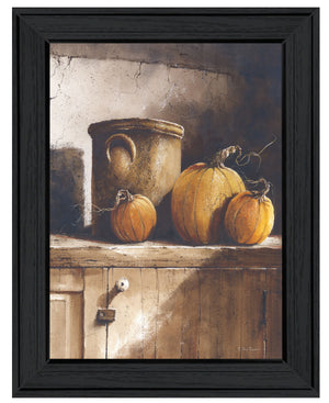 Homeroots Crocks And Pumpkins Black Framed Print Wall Art Charcoal Wood Print On Paper 407403