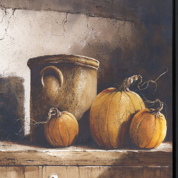 Homeroots Crocks And Pumpkins Black Framed Print Wall Art Charcoal Wood Print On Paper 407403