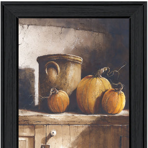 Homeroots Crocks And Pumpkins Black Framed Print Wall Art Charcoal Wood Print On Paper 407403