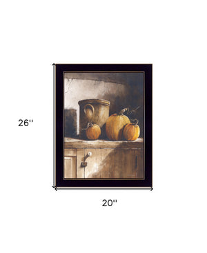 Homeroots Crocks And Pumpkins 2 Black Framed Print Wall Art  Wood Print On Paper 407404