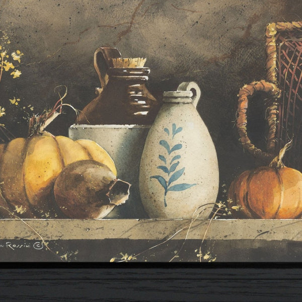 HomeRoots Pumpkin Framed Print Wall Art - Contemporary Kitchen Décor with Bold Motif for Dining Spaces 407406