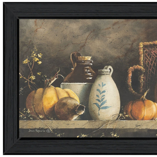 HomeRoots Pumpkin Framed Print Wall Art - Contemporary Kitchen Décor with Bold Motif for Dining Spaces 407406