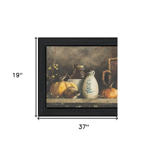 HomeRoots Pumpkin Framed Print Wall Art - Contemporary Kitchen Décor with Bold Motif for Dining Spaces 407406