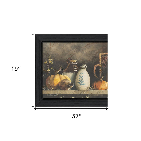 HomeRoots Pumpkin Framed Print Wall Art - Contemporary Kitchen Décor with Bold Motif for Dining Spaces 407406