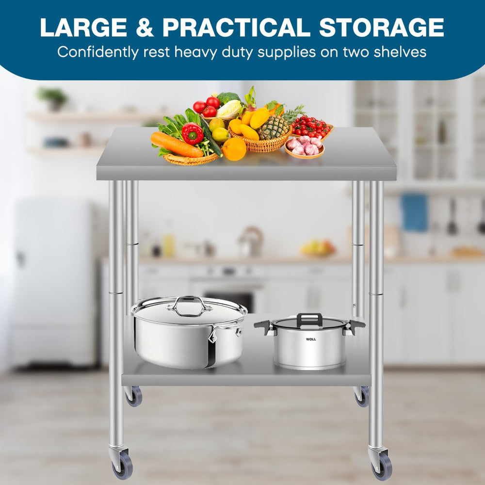 English Elm 60''*24'' Stainless Steel Commercial Prep Table with Under Shelf for Restaurant Kitchen W3167P303188