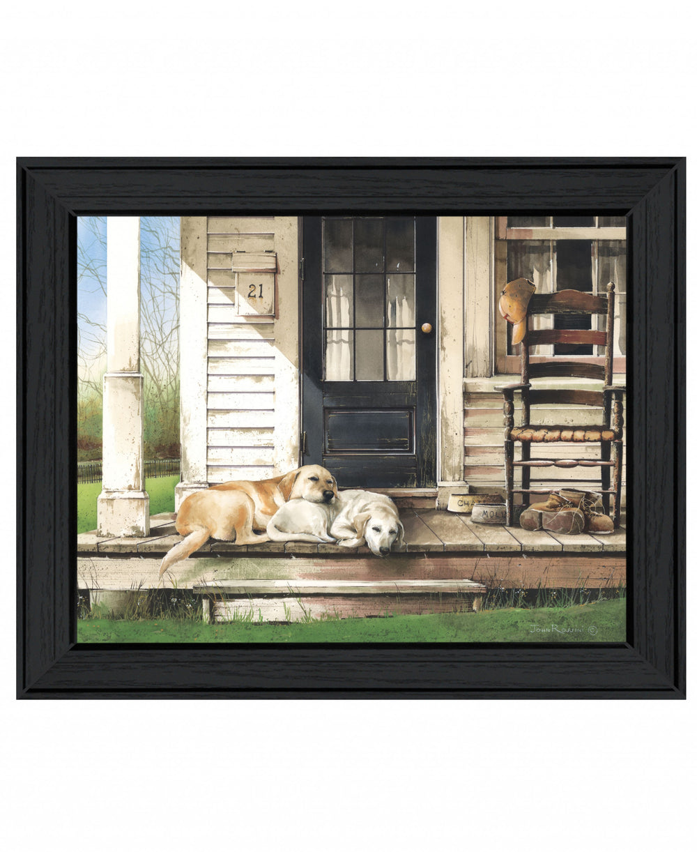 Homeroots Chase And Molly Black Framed Print Wall Art  Wood Print On Paper 407413