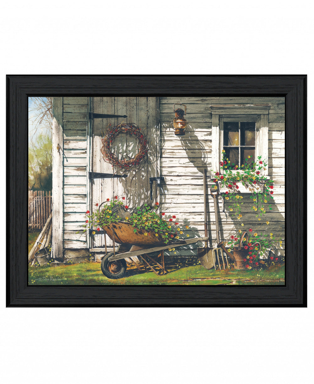 Homeroots Spring Cleaning 3 Black Framed Print Wall Art  Wood Print On Paper 407425