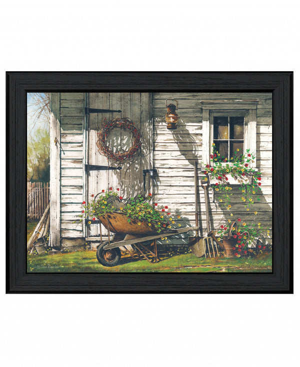 Homeroots Spring Cleaning 3 Black Framed Print Wall Art  Wood Print On Paper 407425
