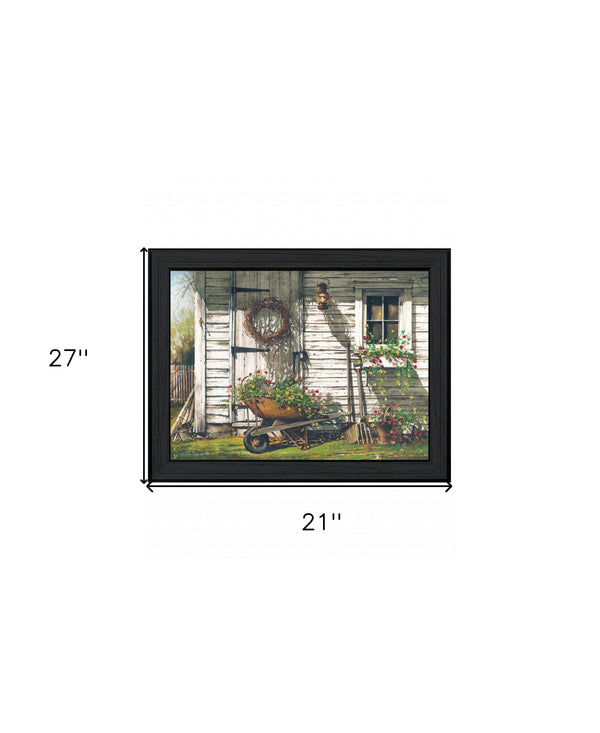 Homeroots Spring Cleaning 3 Black Framed Print Wall Art  Wood Print On Paper 407425
