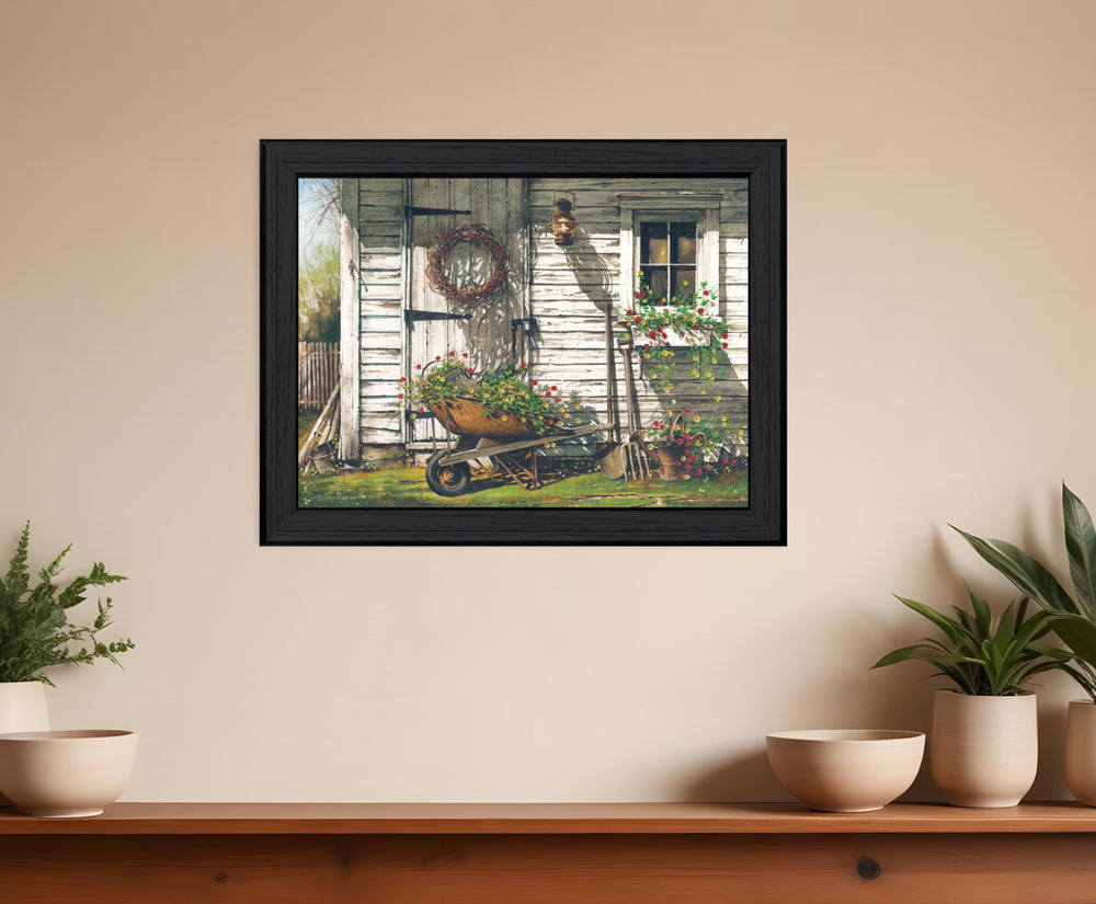 Homeroots Spring Cleaning 3 Black Framed Print Wall Art  Wood Print On Paper 407425