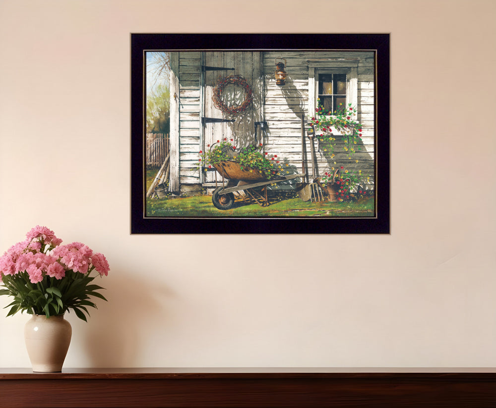 Homeroots Spring Cleaning 4 Black Framed Print Wall Art  Wood Print On Paper 407426