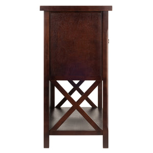 Winsome Wood Xola Buffet Cabinet With Glass Doors, Stylish Cappuccino Finish, Wine Storage & Display Space Cappuccino Solid ,Composite Wood 40744-winsome-wood