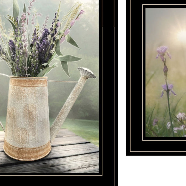 HomeRoots Set of Two Inspirational “Bloom Where You Are Planted” Black Framed Prints for Home Décor 407481