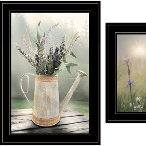 HomeRoots Set of Two Inspirational “Bloom Where You Are Planted” Black Framed Prints for Home Décor 407481